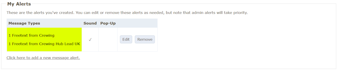 My Alerts